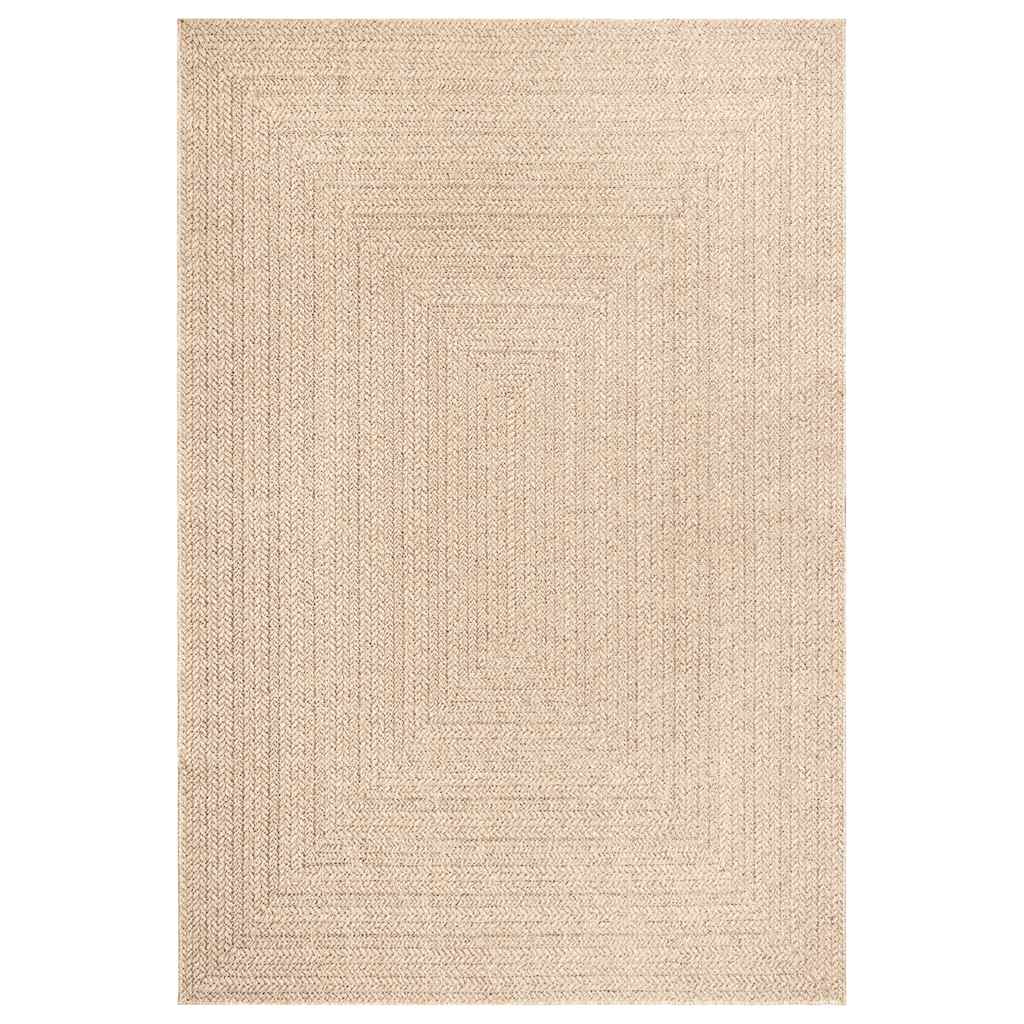vidaXL Teppich ZIZUR Beige 240x340 cm Jute-Optik Indoor und Outdoor