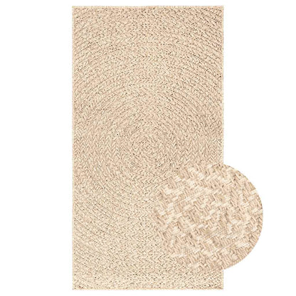 vidaXL Teppich ZIZUR Beige 60x110 cm Jute-Optik Indoor und Outdoor