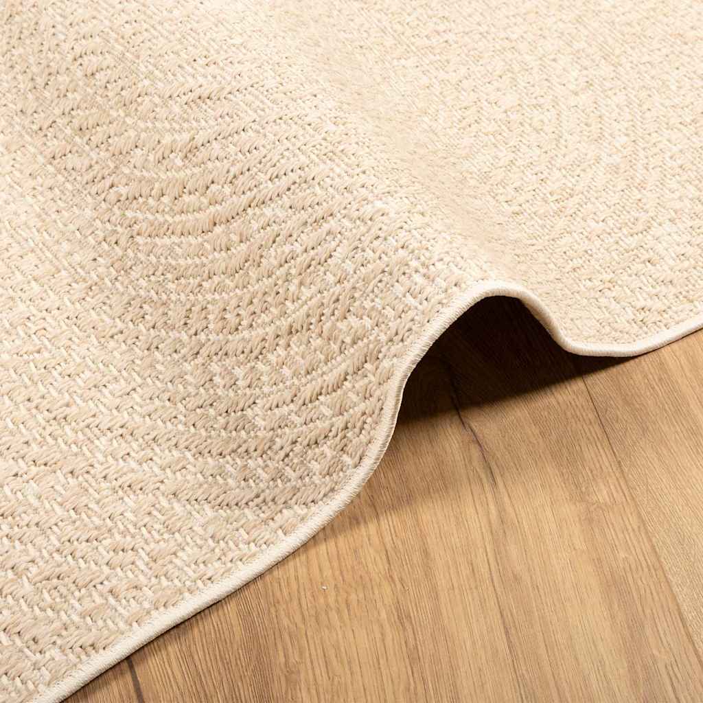 vidaXL Teppich ZIZUR Beige 60x110 cm Jute-Optik Indoor und Outdoor