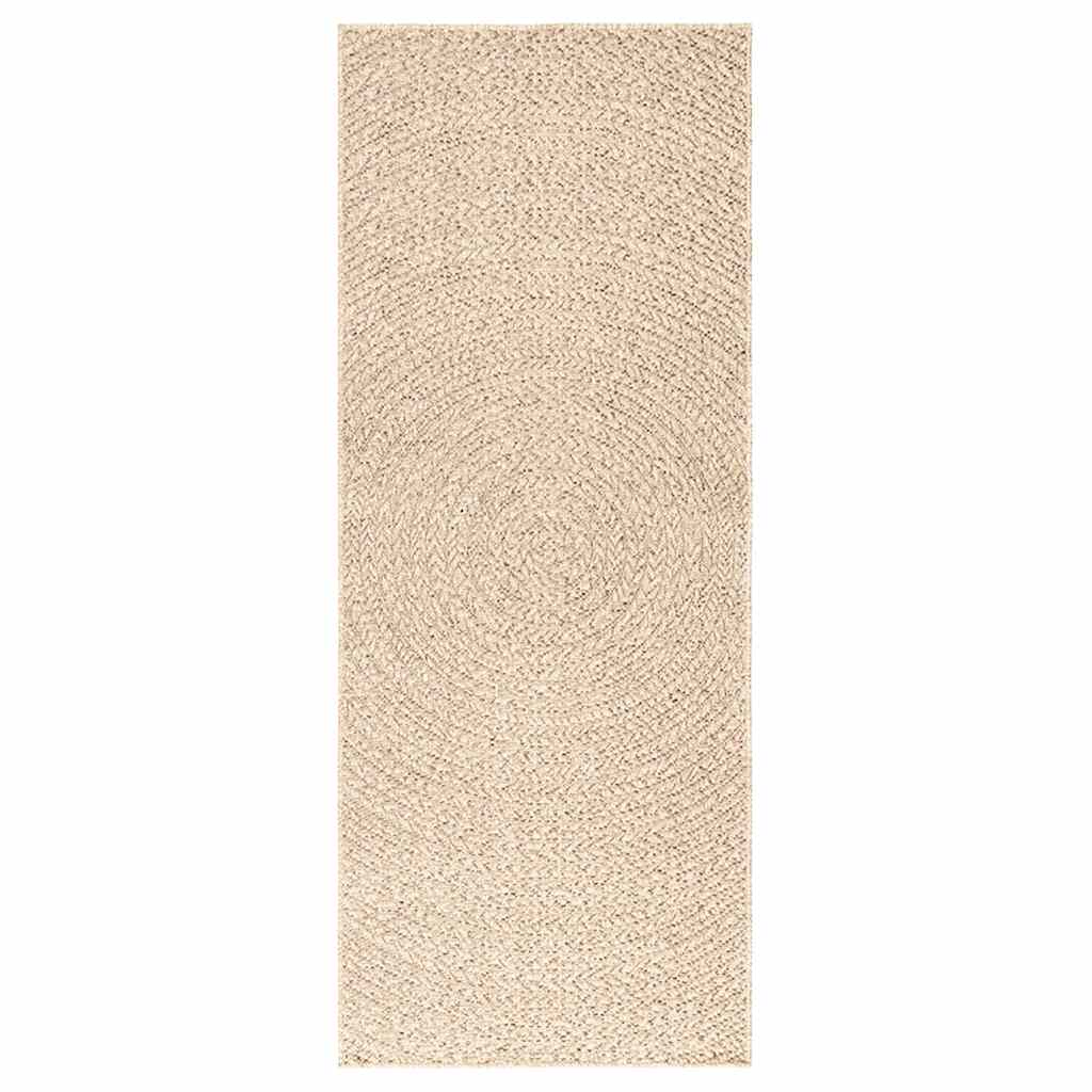 vidaXL Teppich ZIZUR Beige 80x200 cm Jute-Optik Indoor und Outdoor