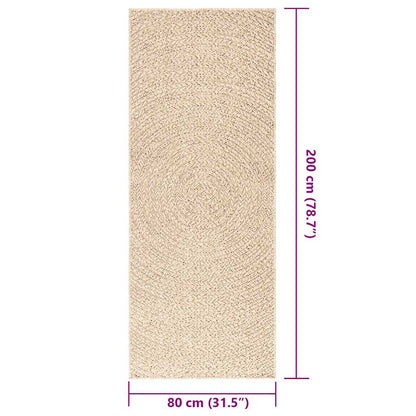 vidaXL Teppich ZIZUR Beige 80x200 cm Jute-Optik Indoor und Outdoor