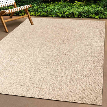vidaXL Teppich ZIZUR Beige 120x170 cm Jute-Optik Indoor und Outdoor