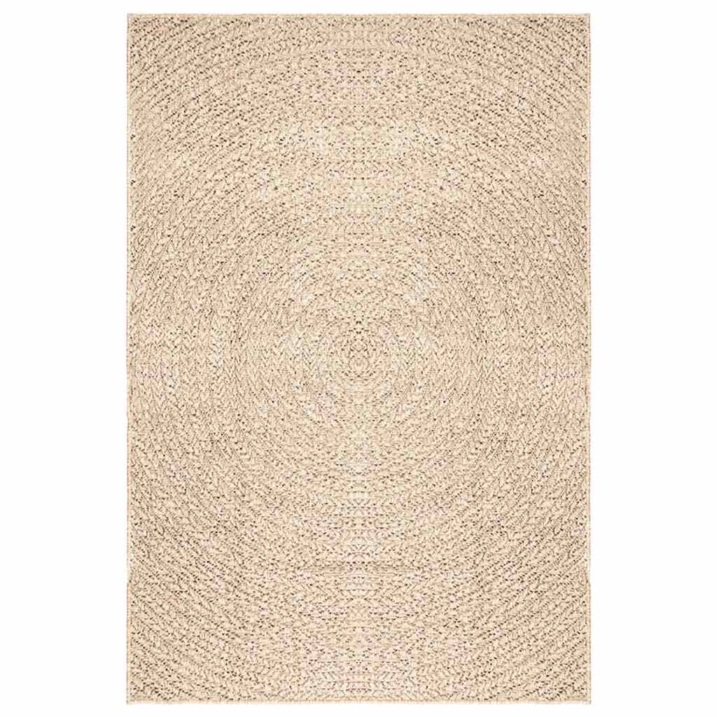 vidaXL Teppich ZIZUR Beige 140x200 cm Jute-Optik Indoor und Outdoor