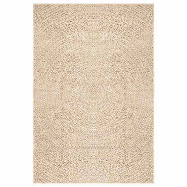 vidaXL Teppich ZIZUR Beige 140x200 cm Jute-Optik Indoor und Outdoor