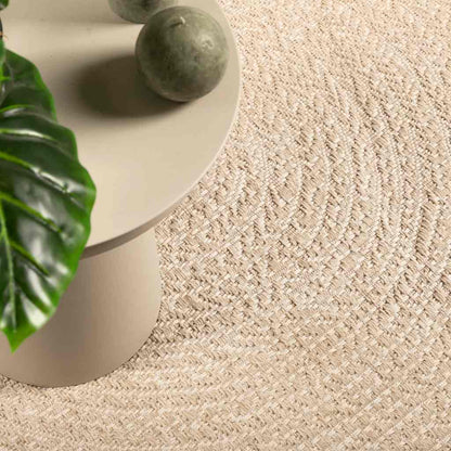 vidaXL Teppich ZIZUR Beige 200x200 cm Jute-Optik Indoor und Outdoor