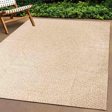 vidaXL Teppich ZIZUR Beige 200x200 cm Jute-Optik Indoor und Outdoor