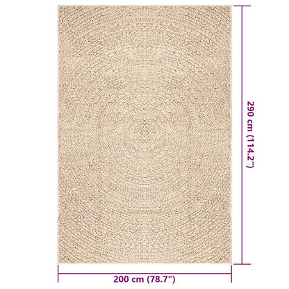 vidaXL Teppich ZIZUR Beige 200x290 cm Jute-Optik Indoor und Outdoor
