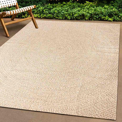 vidaXL Teppich ZIZUR Beige 240x240 cm Jute-Optik Indoor und Outdoor