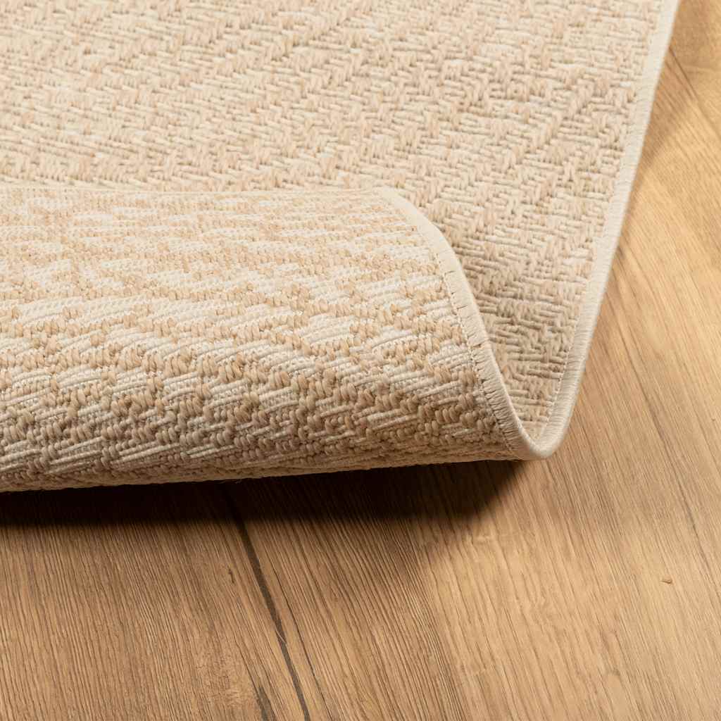 vidaXL Teppich ZIZUR Beige 240x240 cm Jute-Optik Indoor und Outdoor