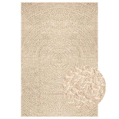 vidaXL Teppich ZIZUR Beige 240x340 cm Jute-Optik Indoor und Outdoor