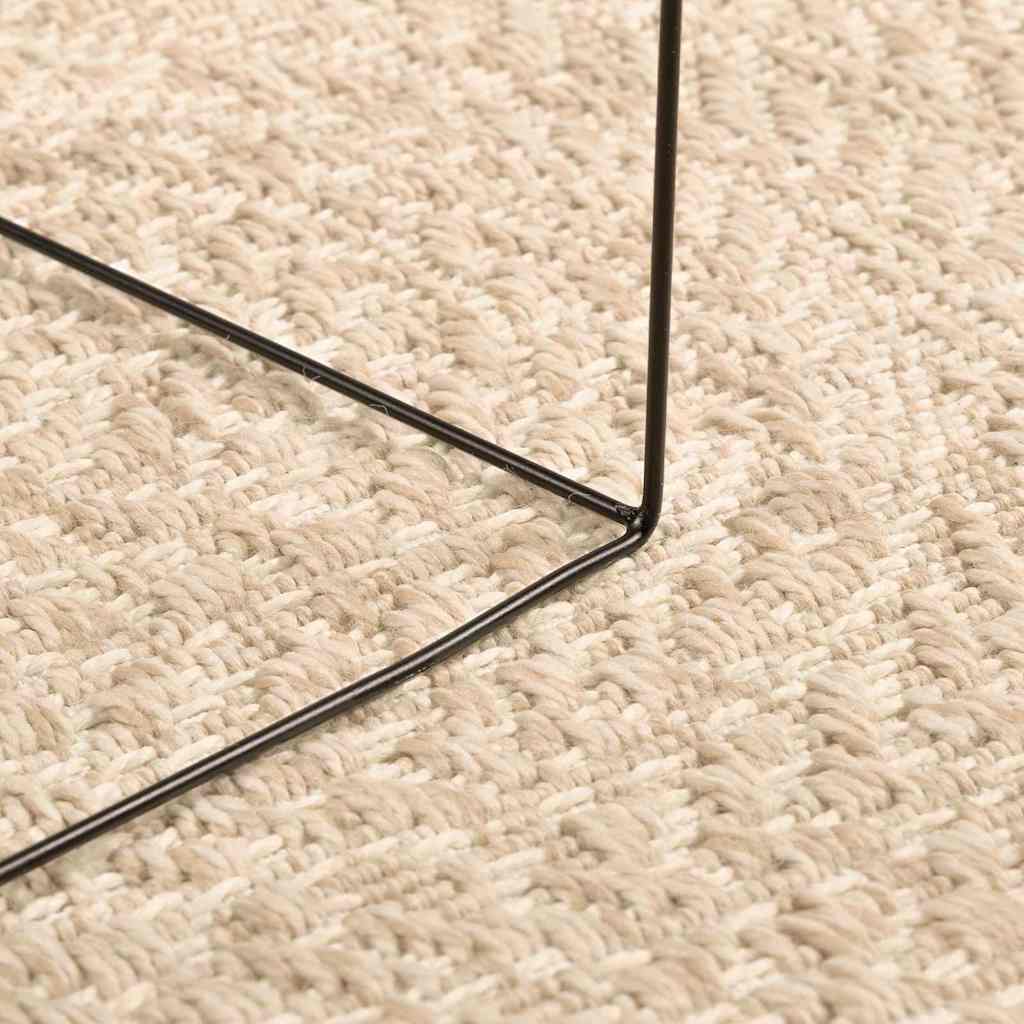 vidaXL Teppich ZIZUR Beige Ø 90 cm Jute-Optik Indoor und Outdoor