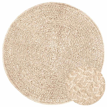 vidaXL Teppich ZIZUR Beige Ø 90 cm Jute-Optik Indoor und Outdoor