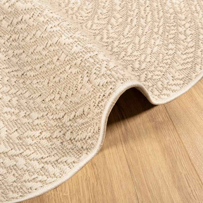 vidaXL Teppich ZIZUR Beige Ø 90 cm Jute-Optik Indoor und Outdoor