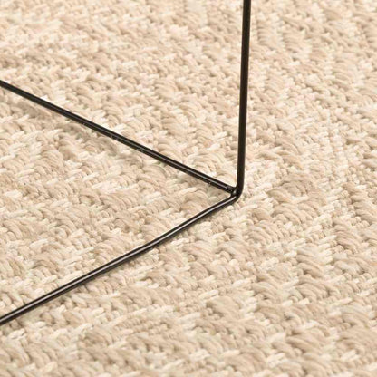 vidaXL Teppich ZIZUR Beige Ø 120 cm Jute-Optik Indoor und Outdoor