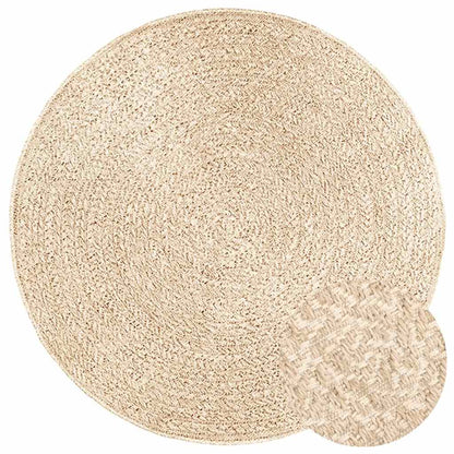 vidaXL Teppich ZIZUR Beige Ø 120 cm Jute-Optik Indoor und Outdoor