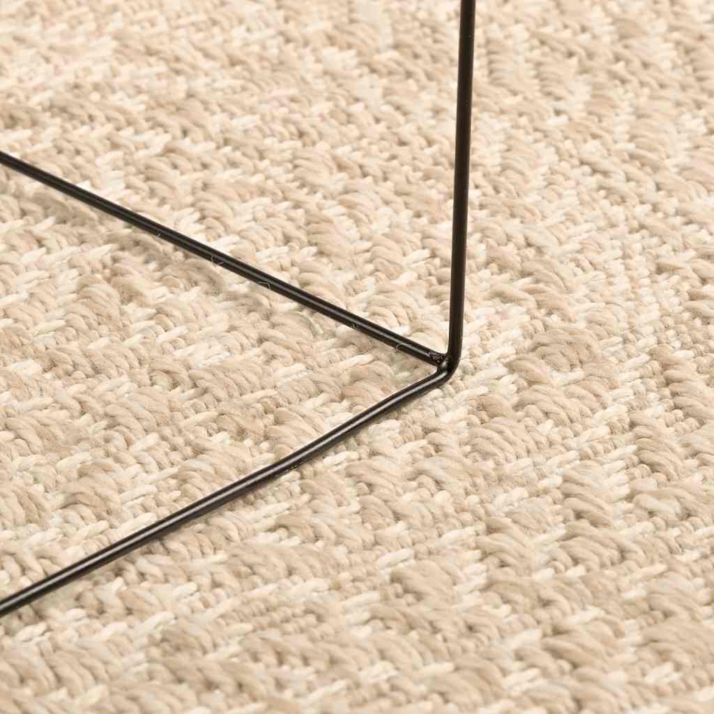 vidaXL Teppich ZIZUR Beige Ø 160 cm Jute-Optik Indoor und Outdoor