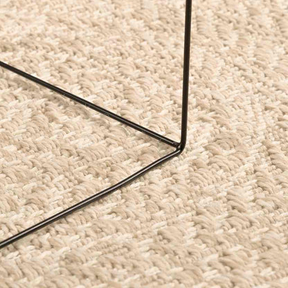 vidaXL Teppich ZIZUR Beige Ø 160 cm Jute-Optik Indoor und Outdoor