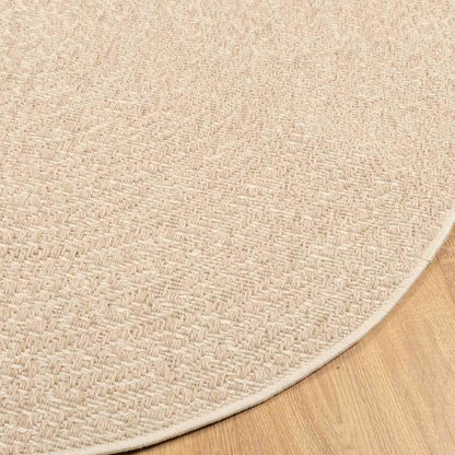 vidaXL Teppich ZIZUR Beige Ø 200 cm Jute-Optik Indoor und Outdoor
