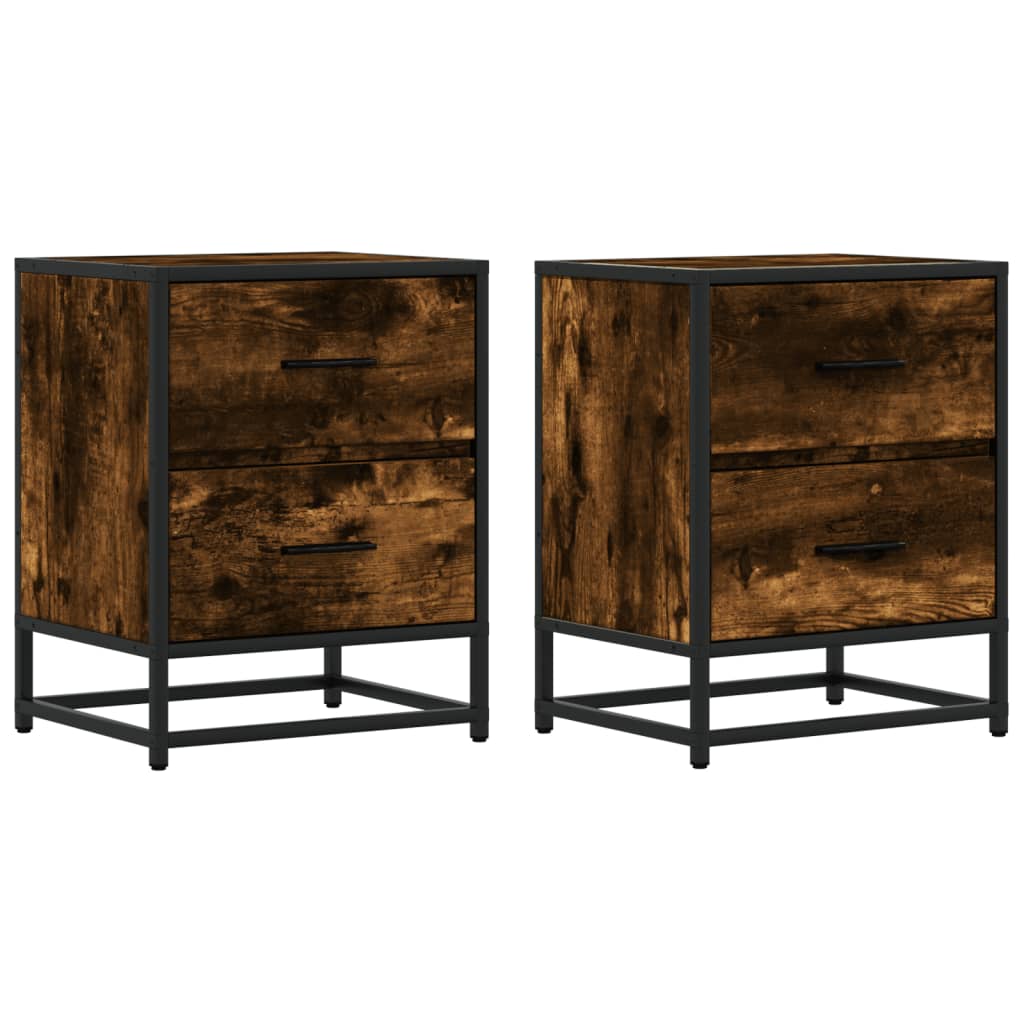 vidaXL Tables de chevet 2 pcs Chêne fumé 40x31x50 cm Bois d'ingénierie