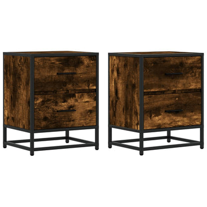 vidaXL Tables de chevet 2 pcs Chêne fumé 40x31x50 cm Bois d'ingénierie