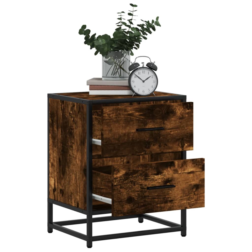 vidaXL Tables de chevet 2 pcs Chêne fumé 40x31x50 cm Bois d'ingénierie