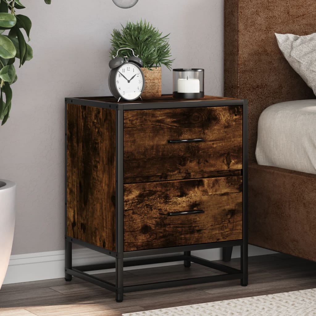 vidaXL Tables de chevet 2 pcs Chêne fumé 40x31x50 cm Bois d'ingénierie