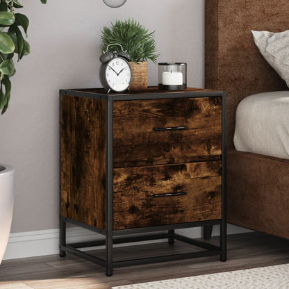 vidaXL Tables de chevet 2 pcs Chêne fumé 40x31x50 cm Bois d'ingénierie
