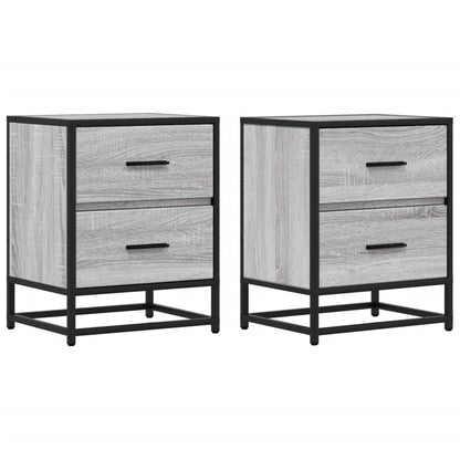 vidaXL Nachttische 2 Stk. Grau Sonoma 40x31x50 cm Holzwerkstoff