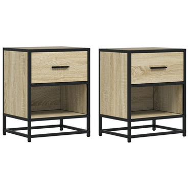 vidaXL Nachttische 2 Stk. Sonoma-Eiche 40x31x50 cm Holzwerkstoff