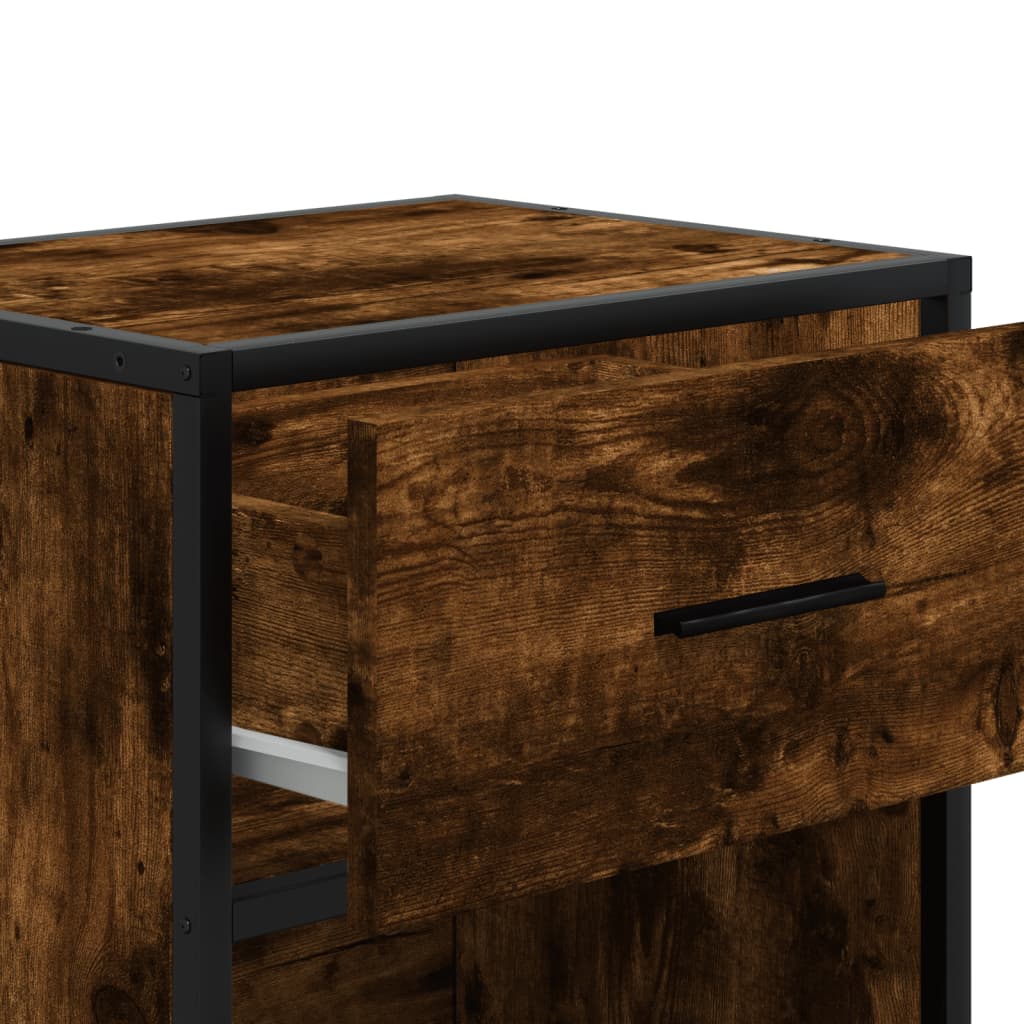 vidaXL Nachttische 2 Stk. Räuchereiche 40x31x50 cm Holzwerkstoff