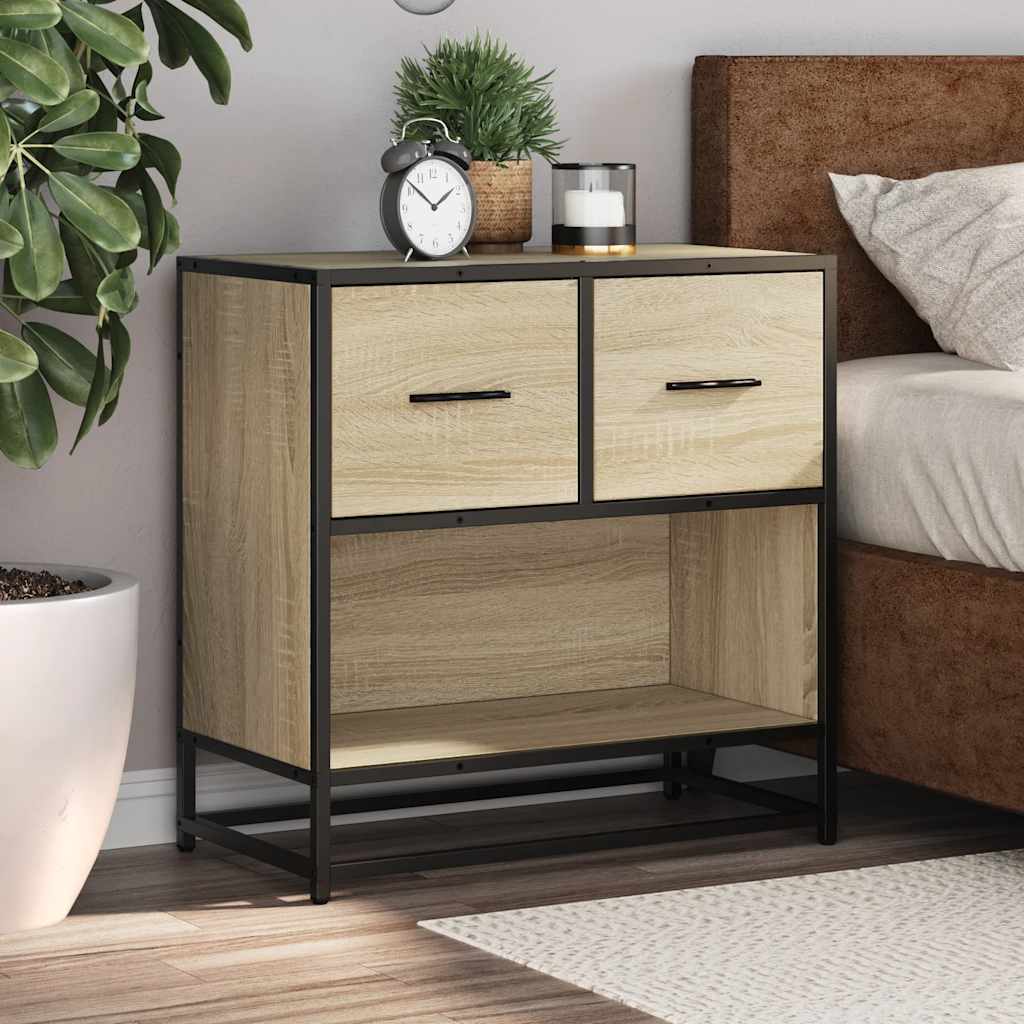vidaXL Nachttisch Sonoma-Eiche 60x31x60 cm Holzwerkstoff und Metall