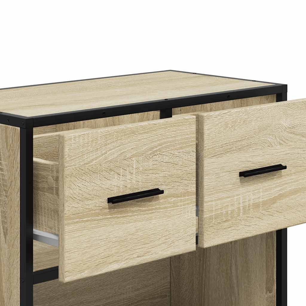 vidaXL Nachttisch Sonoma-Eiche 60x31x60 cm Holzwerkstoff und Metall