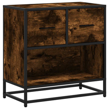 vidaXL Nachttisch Räuchereiche 60x31x60 cm Holzwerkstoff und Metall