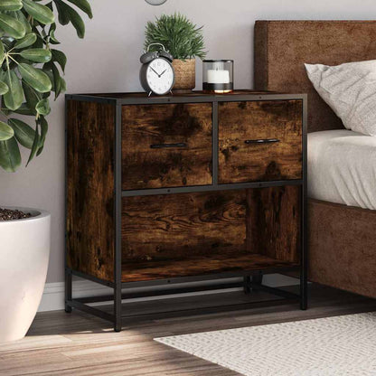 vidaXL Nachttisch Räuchereiche 60x31x60 cm Holzwerkstoff und Metall