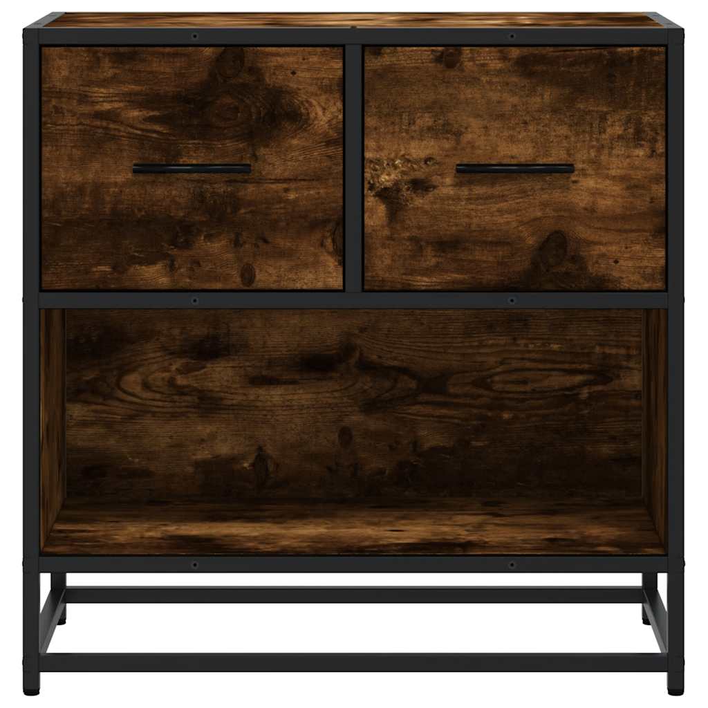 vidaXL Nachttisch Räuchereiche 60x31x60 cm Holzwerkstoff und Metall
