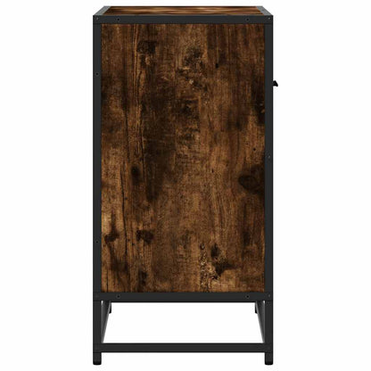vidaXL Nachttisch Räuchereiche 60x31x60 cm Holzwerkstoff und Metall