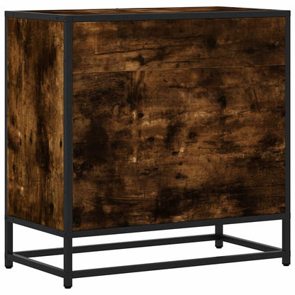 vidaXL Nachttisch Räuchereiche 60x31x60 cm Holzwerkstoff und Metall