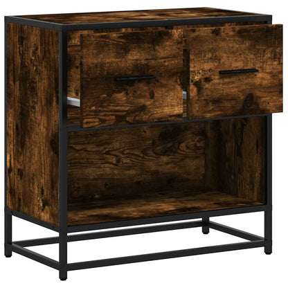 vidaXL Nachttisch Räuchereiche 60x31x60 cm Holzwerkstoff und Metall