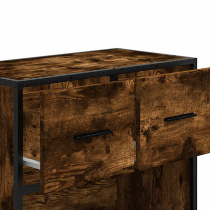 vidaXL Nachttisch Räuchereiche 60x31x60 cm Holzwerkstoff und Metall