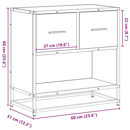 vidaXL Nachttisch Räuchereiche 60x31x60 cm Holzwerkstoff und Metall