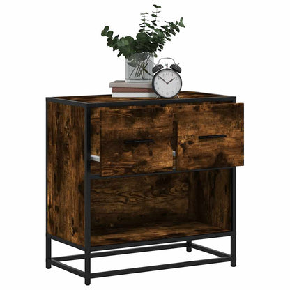 vidaXL Nachttisch Räuchereiche 60x31x60 cm Holzwerkstoff und Metall