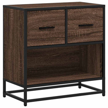 vidaXL Nachttisch Braun Eichen-Optik 60x31x60 cm Holzwerkstoff Metall