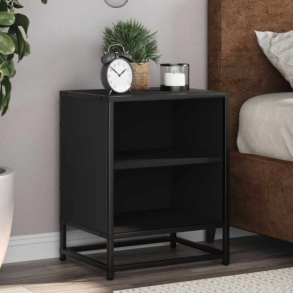 vidaXL Nachttisch Schwarz 40x31x50 cm Holzwerkstoff und Metall