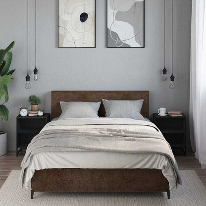 vidaXL Nachttische 2 Stk. Schwarz 40x31x50 cm Holzwerkstoff und Metall