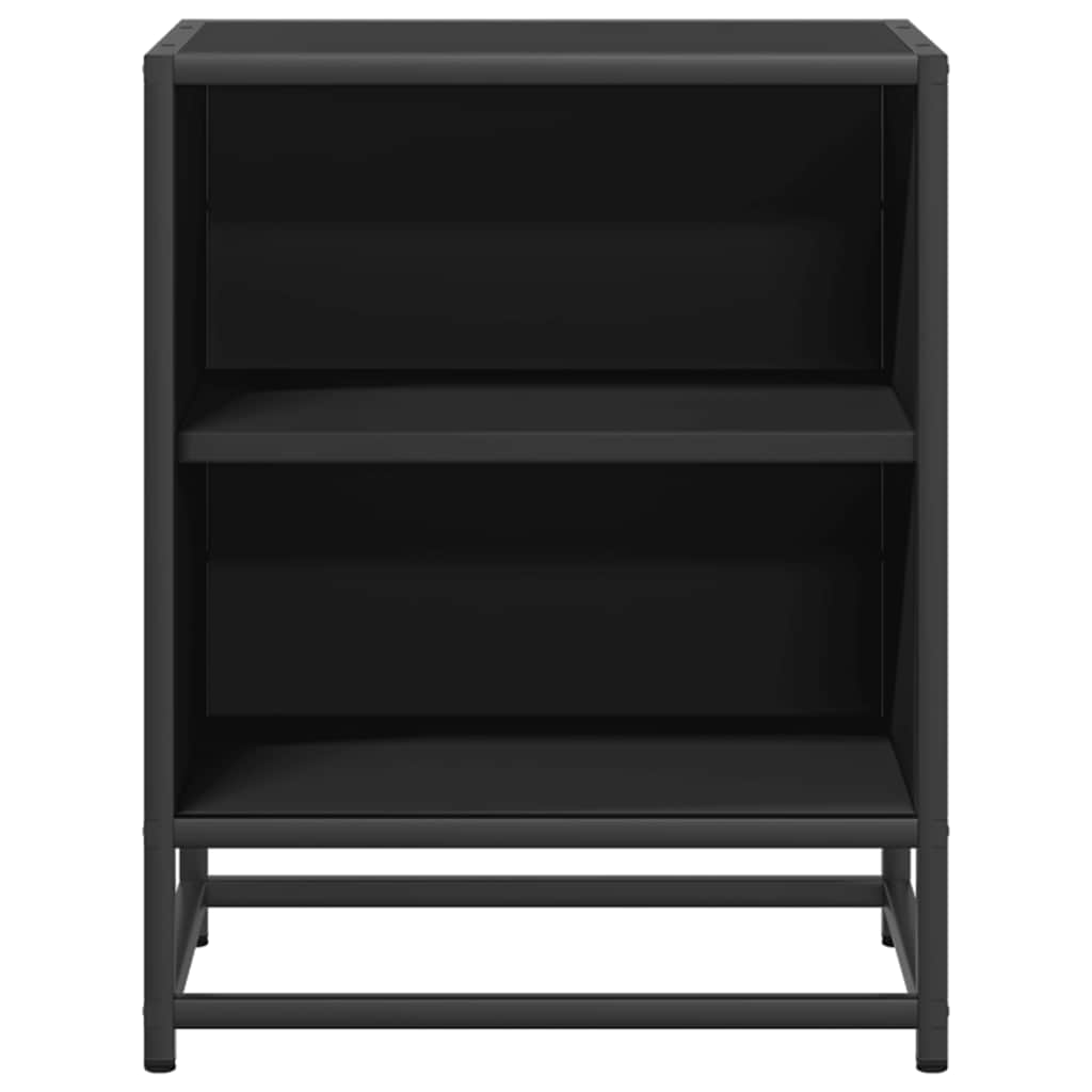 vidaXL Nachttische 2 Stk. Schwarz 40x31x50 cm Holzwerkstoff und Metall