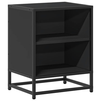 vidaXL Nachttische 2 Stk. Schwarz 40x31x50 cm Holzwerkstoff und Metall