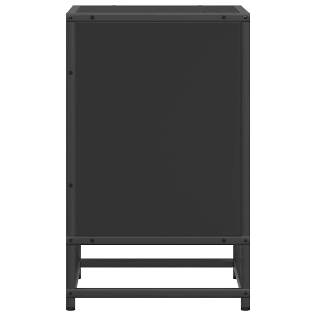 vidaXL Nachttische 2 Stk. Schwarz 40x31x50 cm Holzwerkstoff und Metall