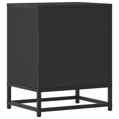 vidaXL Nachttische 2 Stk. Schwarz 40x31x50 cm Holzwerkstoff und Metall
