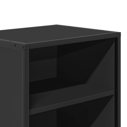 vidaXL Nachttische 2 Stk. Schwarz 40x31x50 cm Holzwerkstoff und Metall