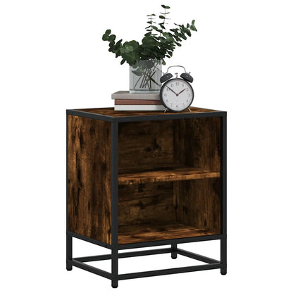 vidaXL Nachttisch Räuchereiche 40x31x50 cm Holzwerkstoff und Metall